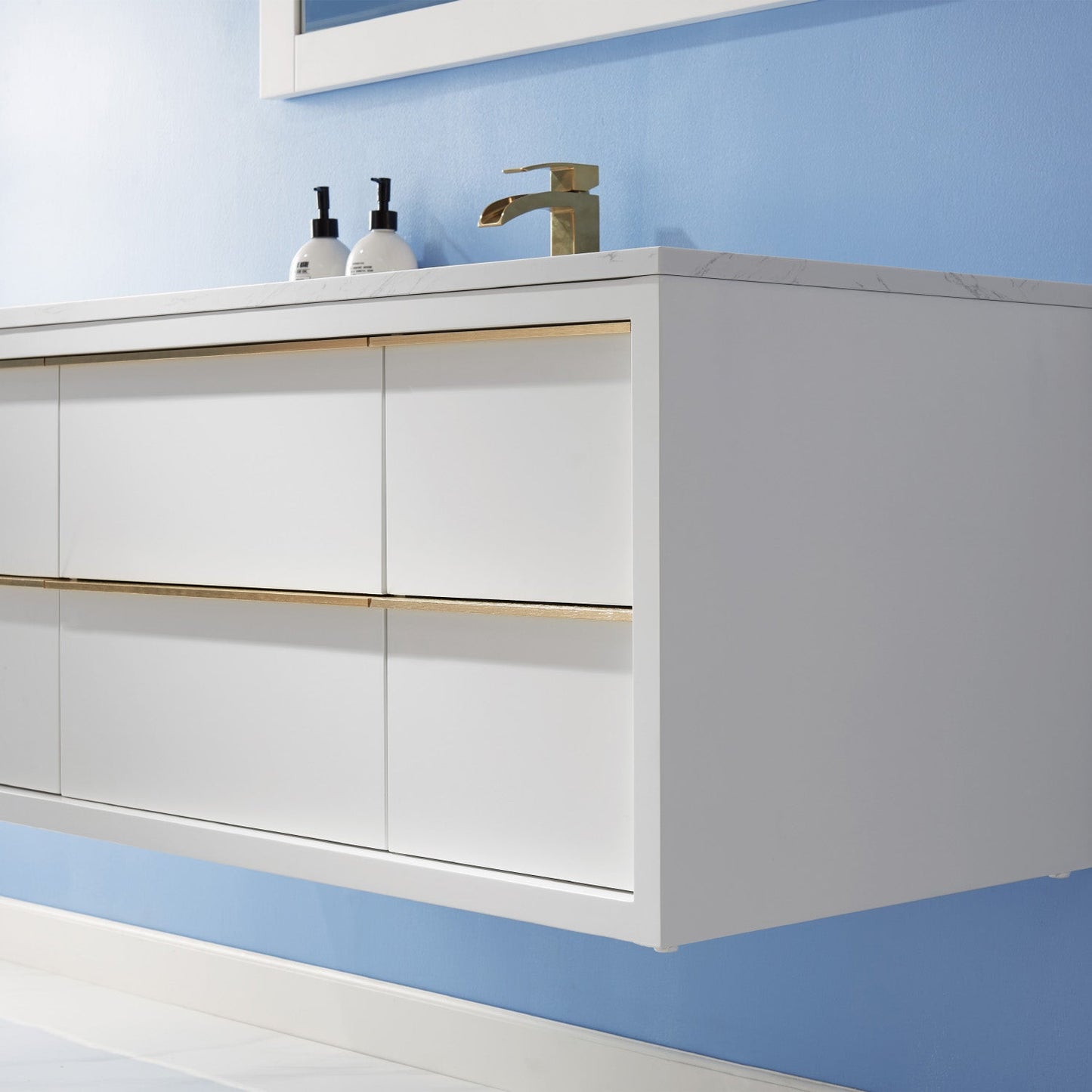Altair Designs 48" single vanity with top - 534048-WH-AW-NM