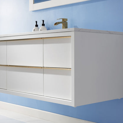 Altair Designs 48" single vanity with top - 534048-WH-AW-NM