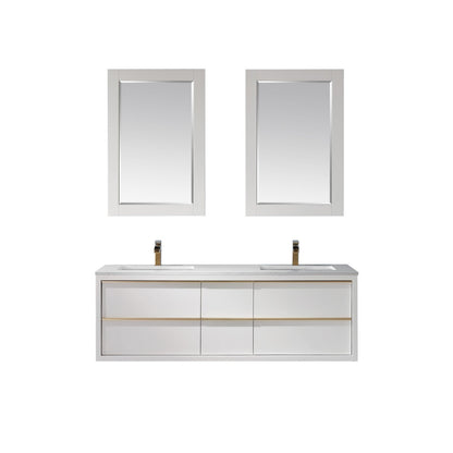 Altair Designs 60" double vanity with top - 534060-WH-AW-NM