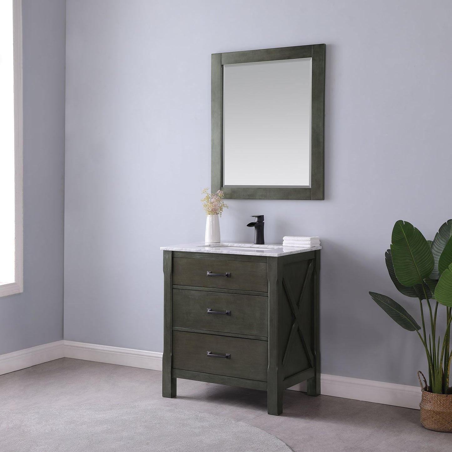 Altair Designs 30" single vanity with top - 535030-WH-CA