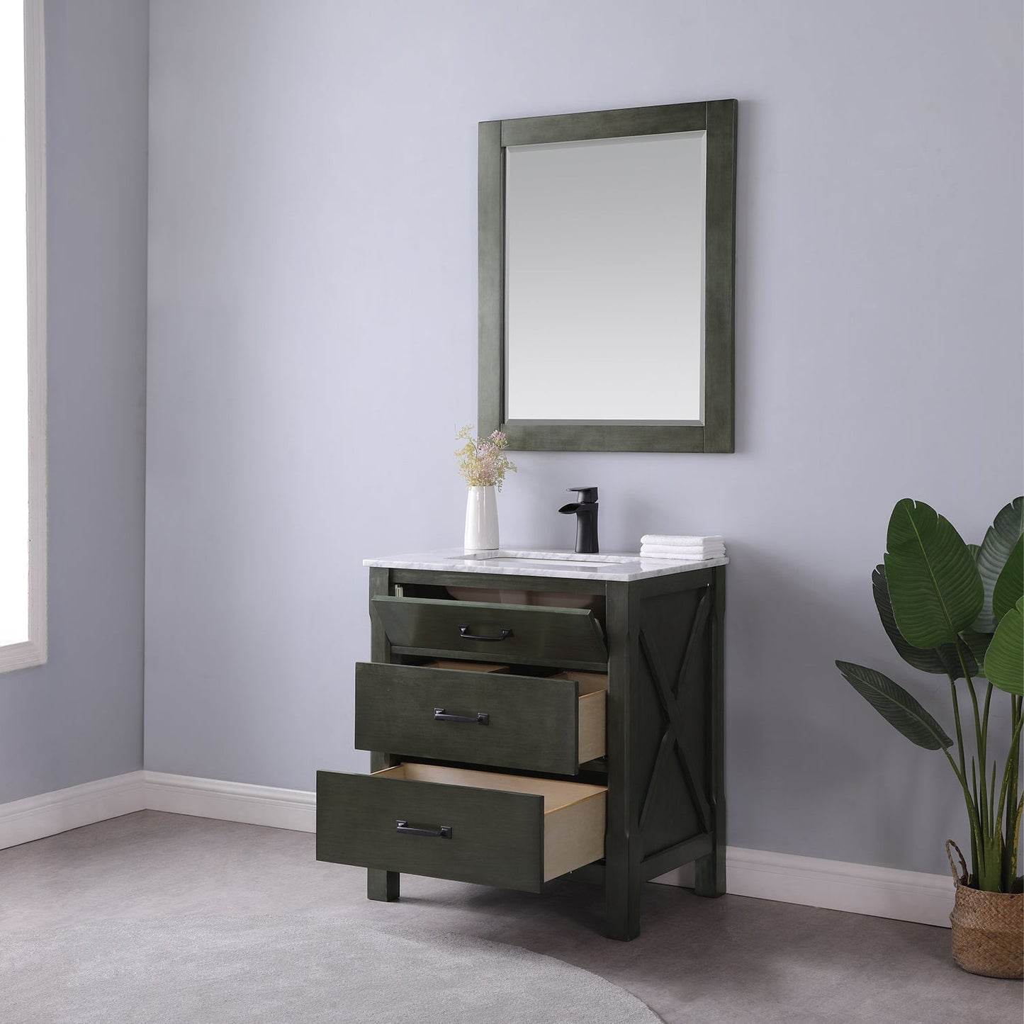Altair Designs 30" single vanity with top - 535030-WH-CA