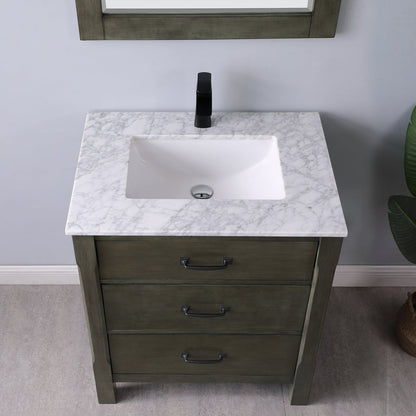 Altair Designs 30" single vanity with top - 535030-WH-CA