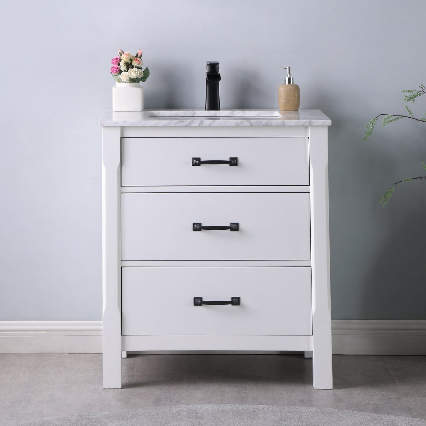 Altair Designs 30" single vanity with top - 535030-WH-CA