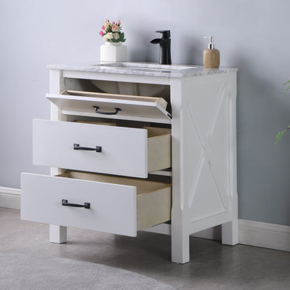 Altair Designs 30" single vanity with top - 535030-WH-CA