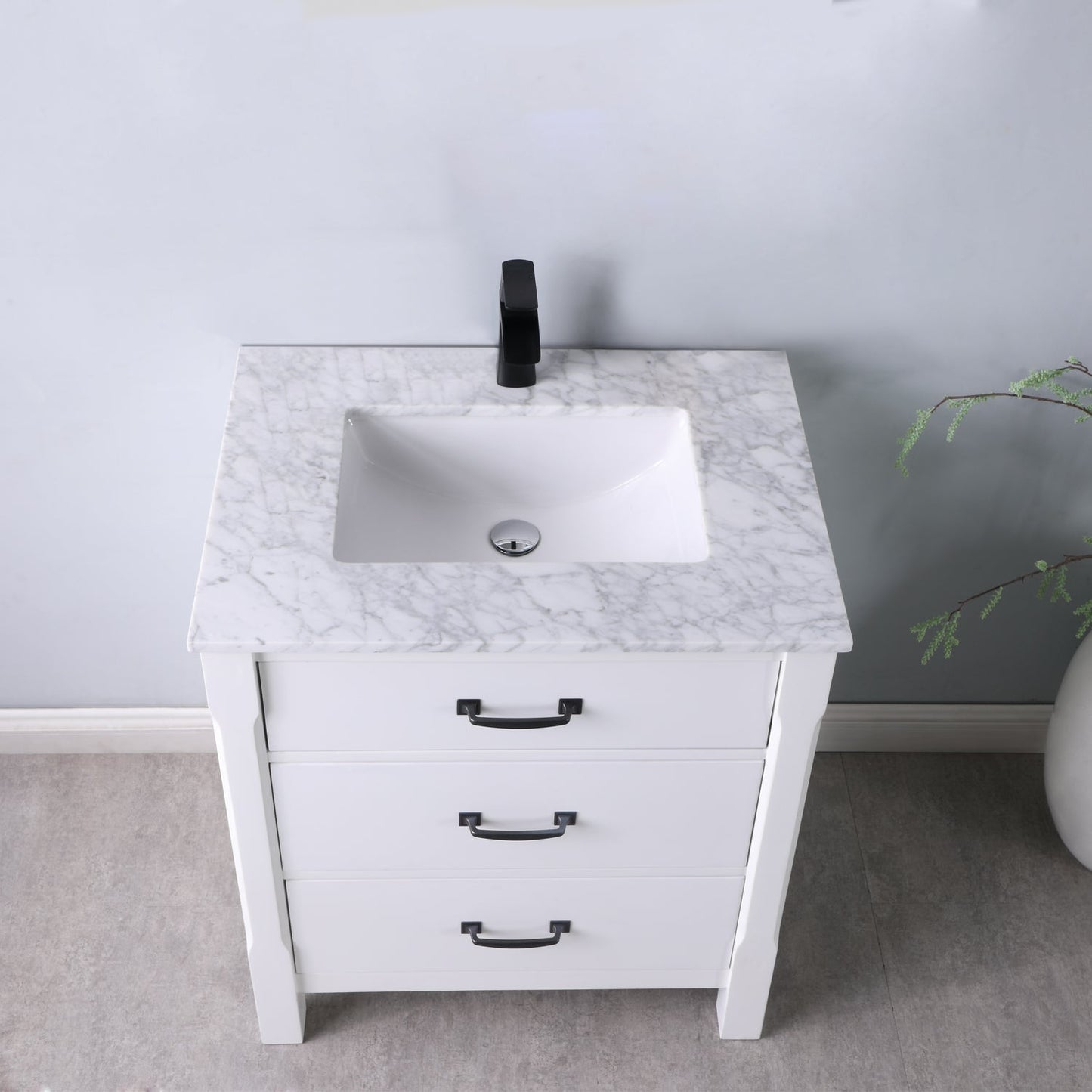 Altair Designs 30" single vanity with top - 535030-WH-CA