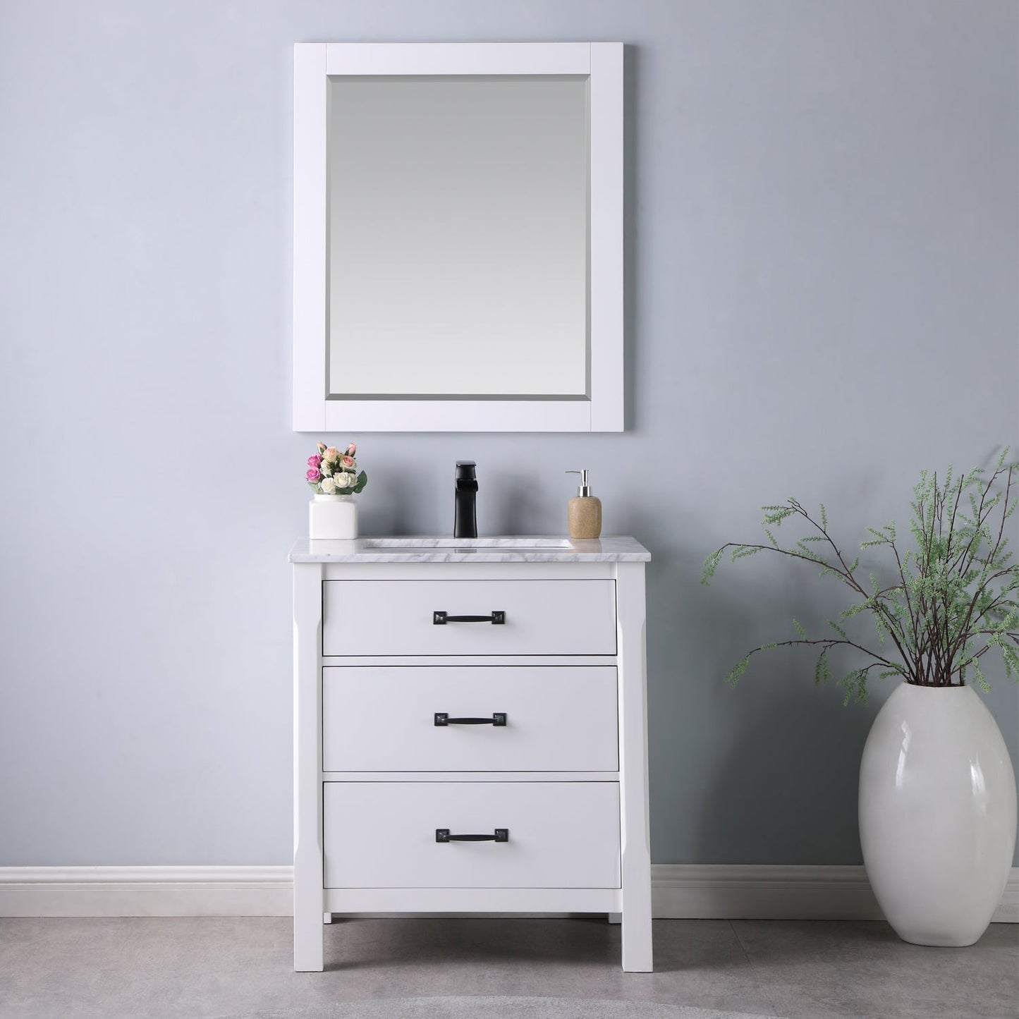 Altair Designs 30" single vanity with top - 535030-WH-CA