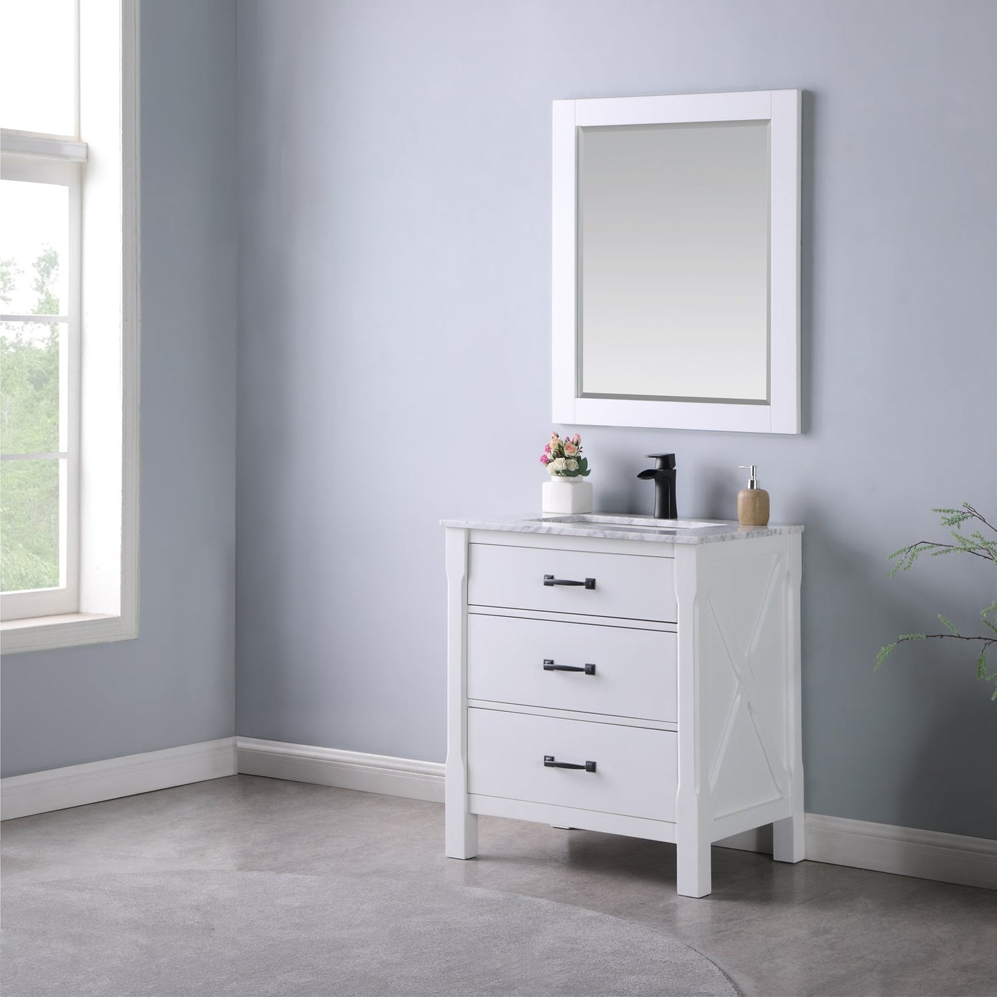Altair Designs 30" single vanity with top - 535030-WH-CA