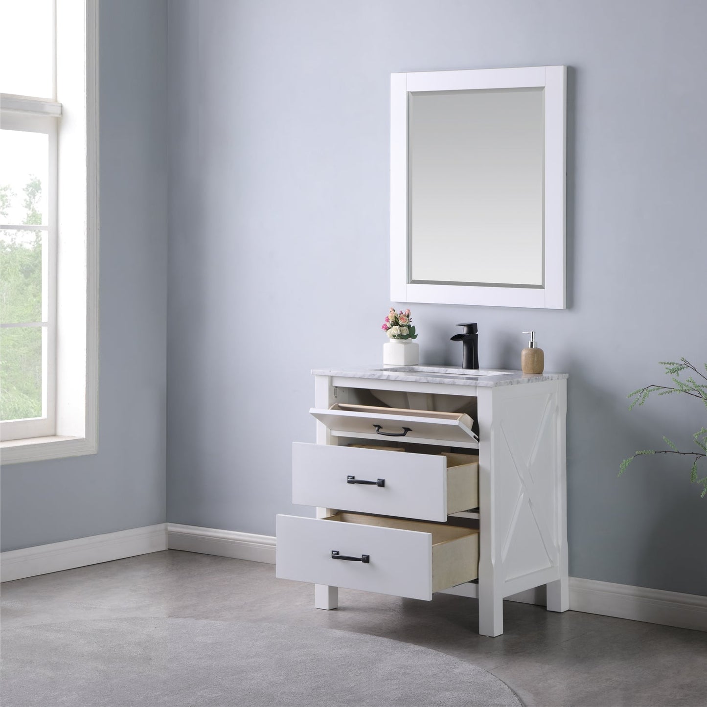 Altair Designs 30" single vanity with top - 535030-WH-CA