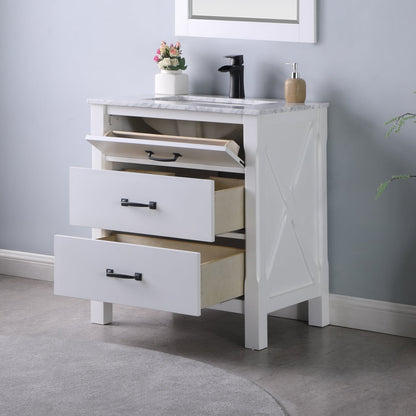 Altair Designs 30" single vanity with top - 535030-WH-CA