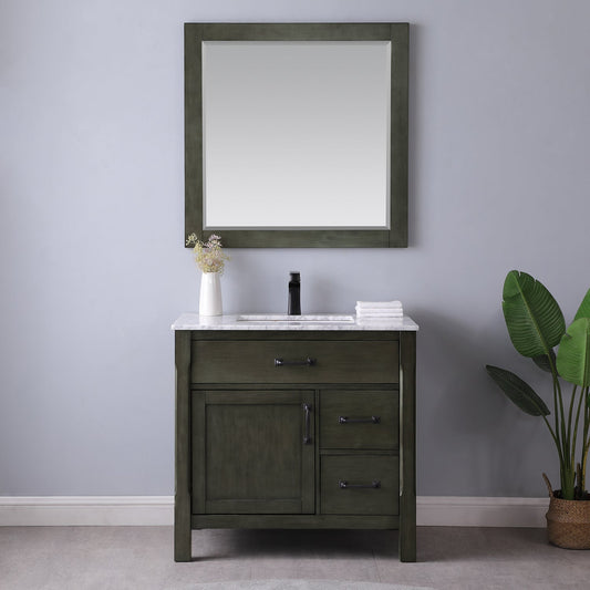 Altair Designs 36" single vanity with top - 535036-WH-CA