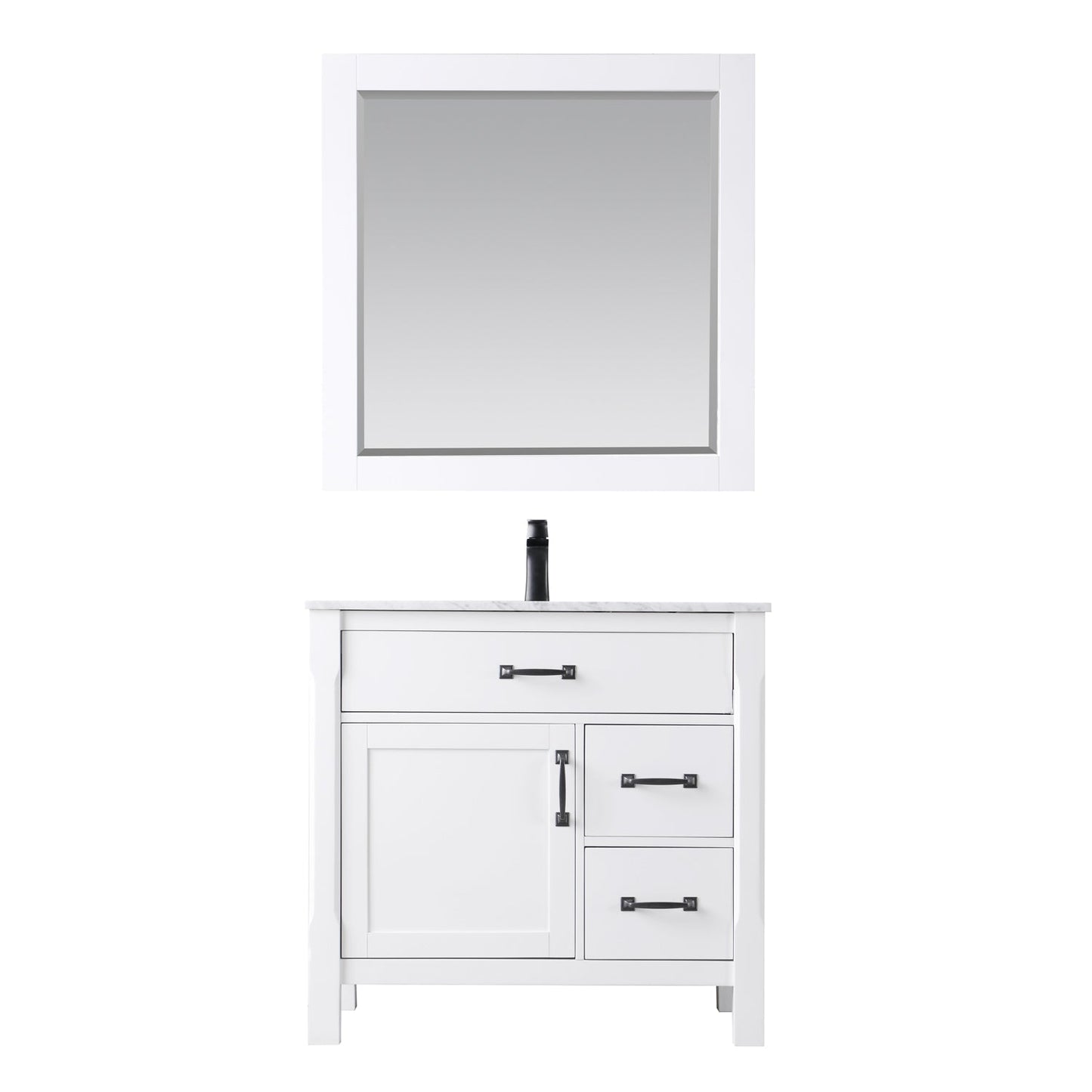 Altair Designs 36" single vanity with top - 535036-WH-CA