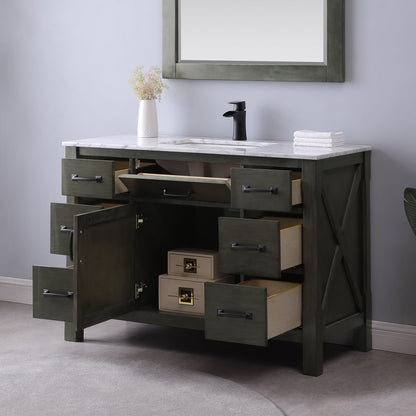 Altair Designs 48" single vanity with top - 535048-WH-CA