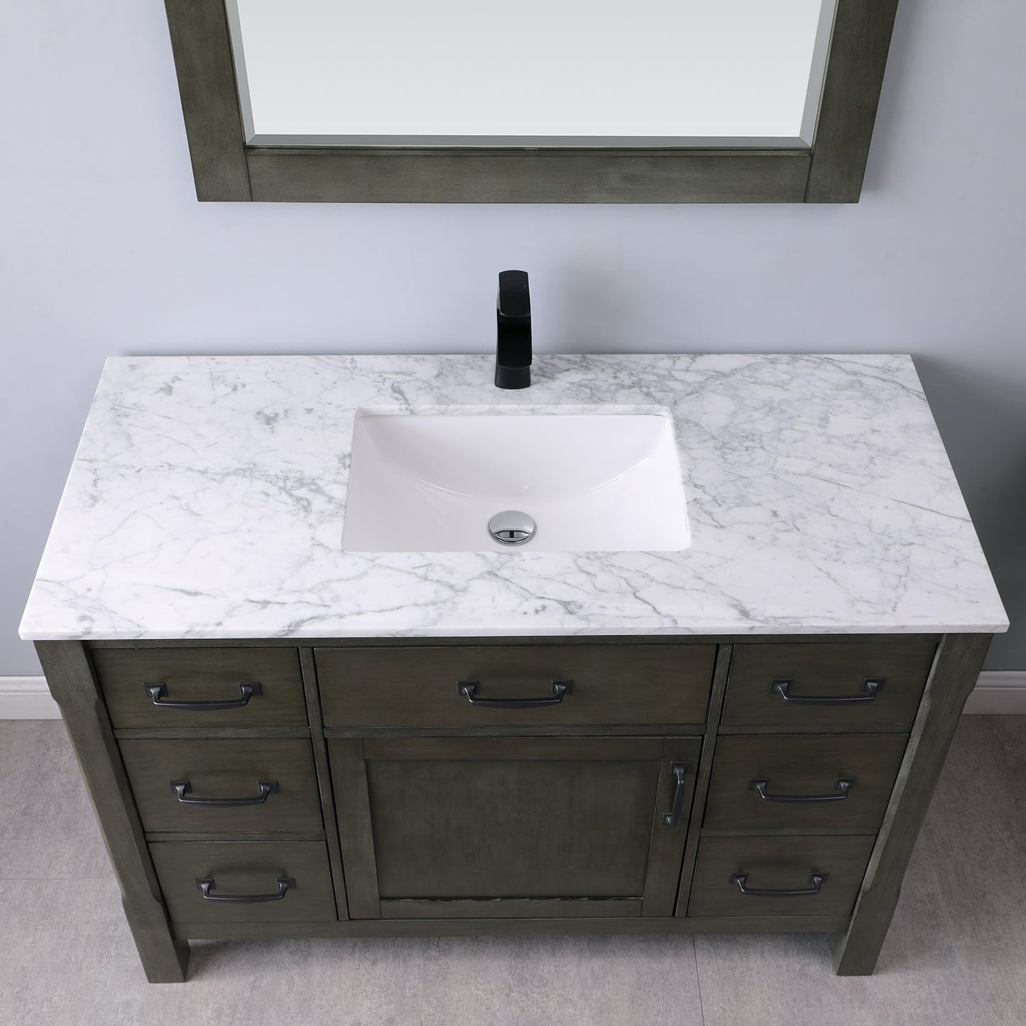 Altair Designs 48" single vanity with top - 535048-WH-CA