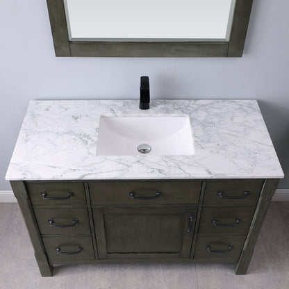 Altair Designs 48" single vanity with top - 535048-WH-CA