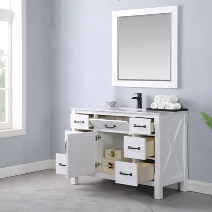 Altair Designs 48" single vanity with top - 535048-WH-CA