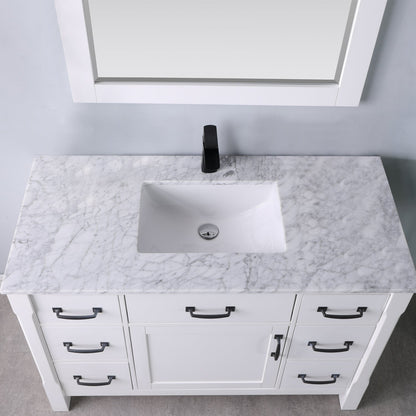 Altair Designs 48" single vanity with top - 535048-WH-CA