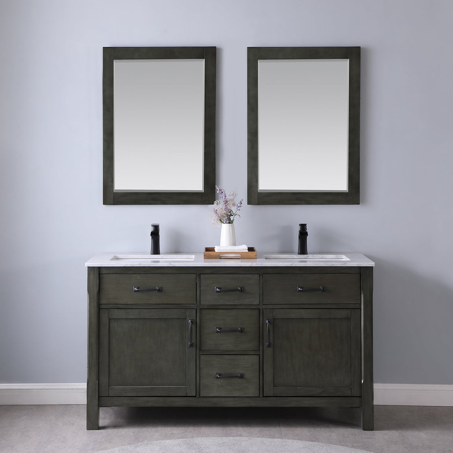Altair Designs 60" double vanity with top - 535060-WH-CA