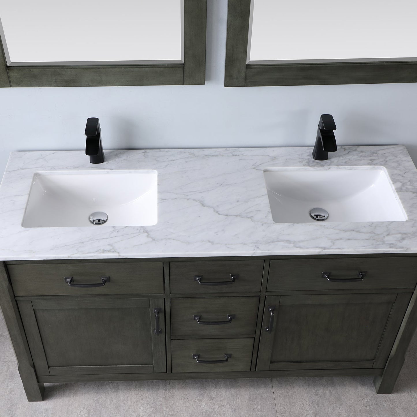 Altair Designs 60" double vanity with top - 535060-WH-CA