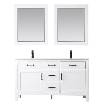 Altair Designs 60" double vanity with top - 535060-WH-CA