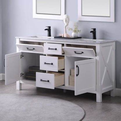 Altair Designs 60" double vanity with top - 535060-WH-CA