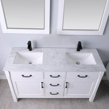 Altair Designs 60" double vanity with top - 535060-WH-CA