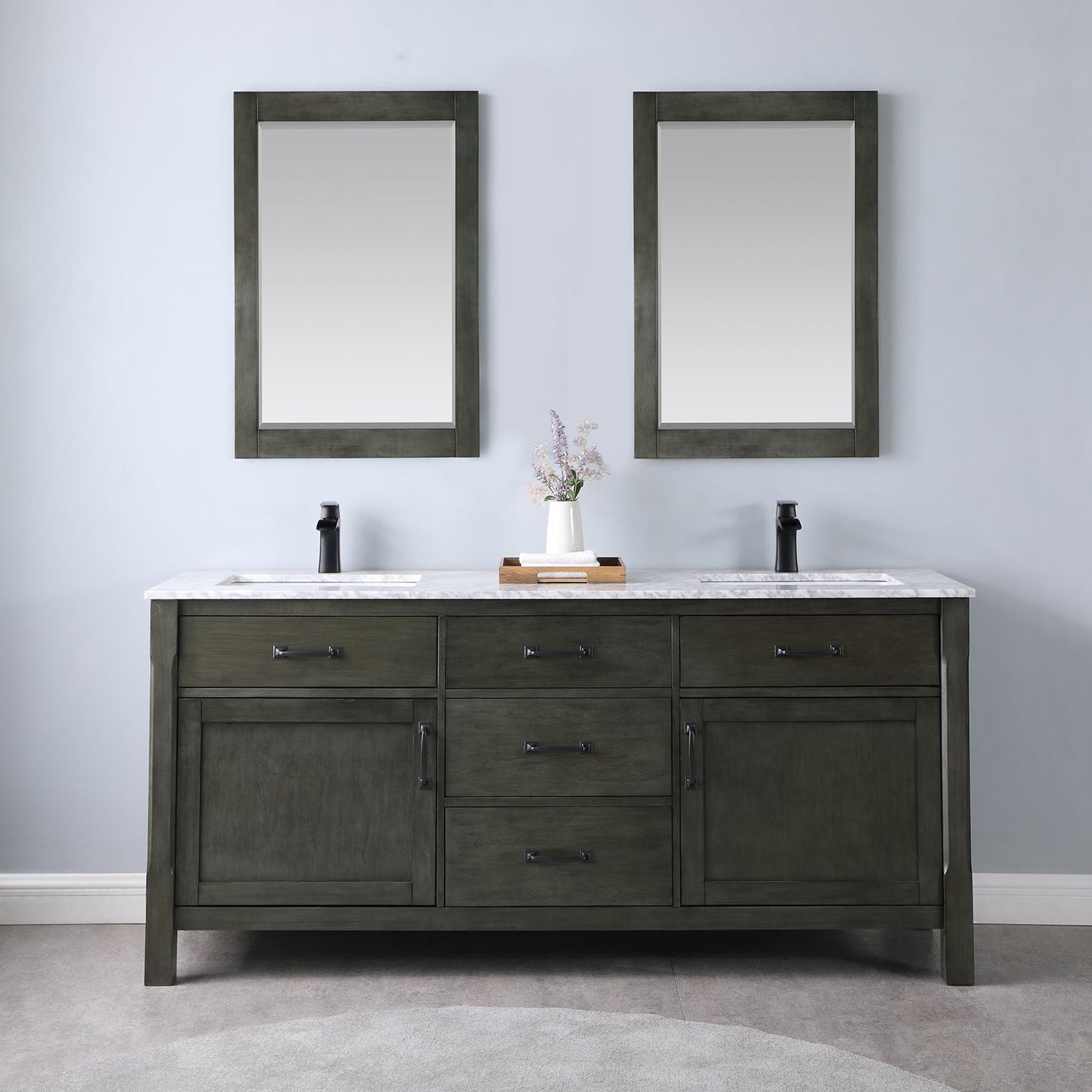 Altair Designs 72" double vanity with top - 535072-WH-CA