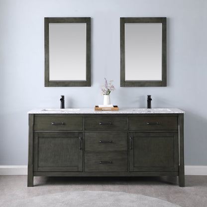 Altair Designs 72" double vanity with top - 535072-WH-CA