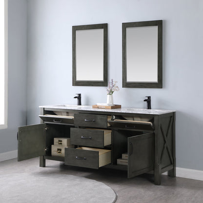 Altair Designs 72" double vanity with top - 535072-WH-CA