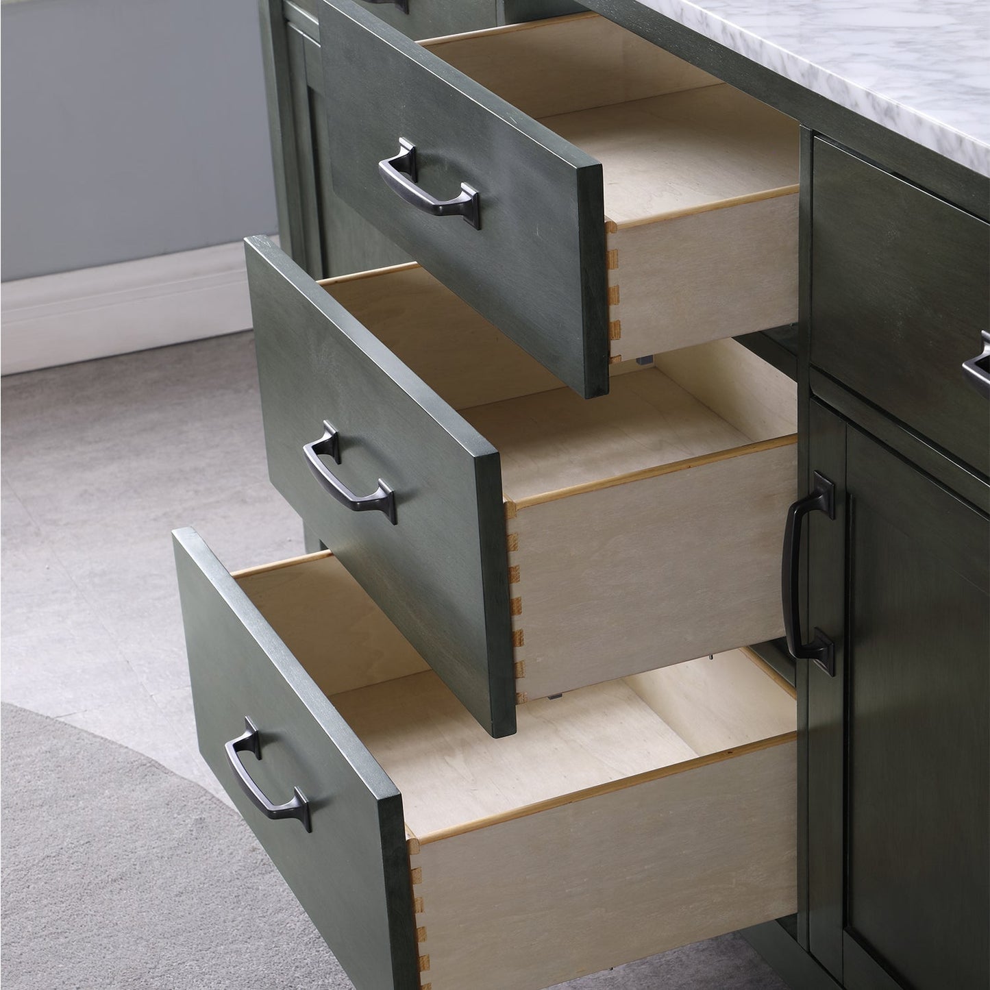 Altair Designs 72" double vanity with top - 535072-WH-CA