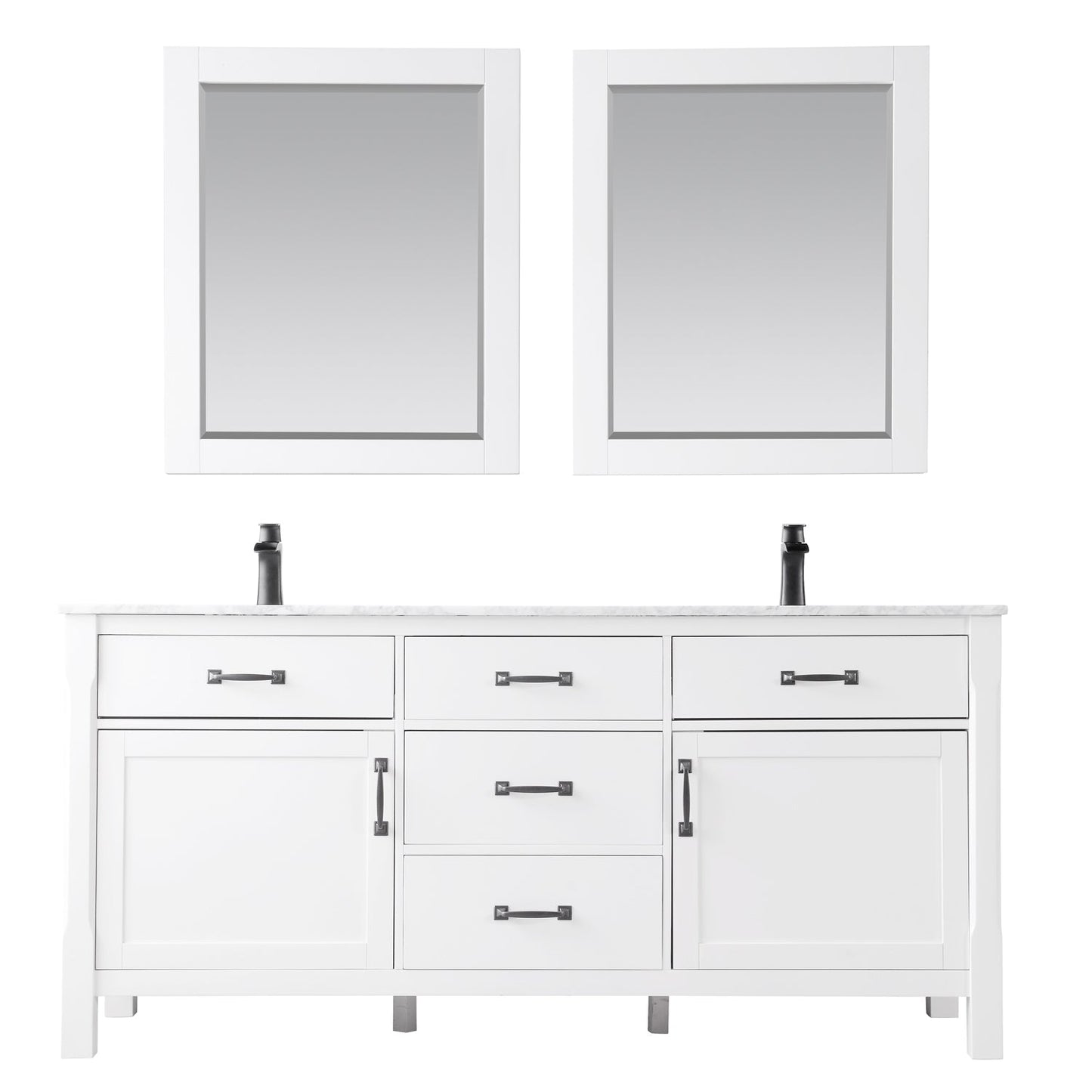 Altair Designs 72" double vanity with top - 535072-WH-CA