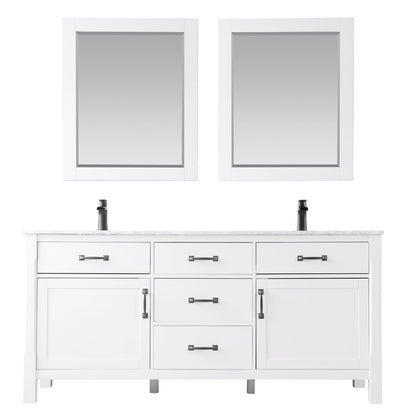 Altair Designs 72" double vanity with top - 535072-WH-CA