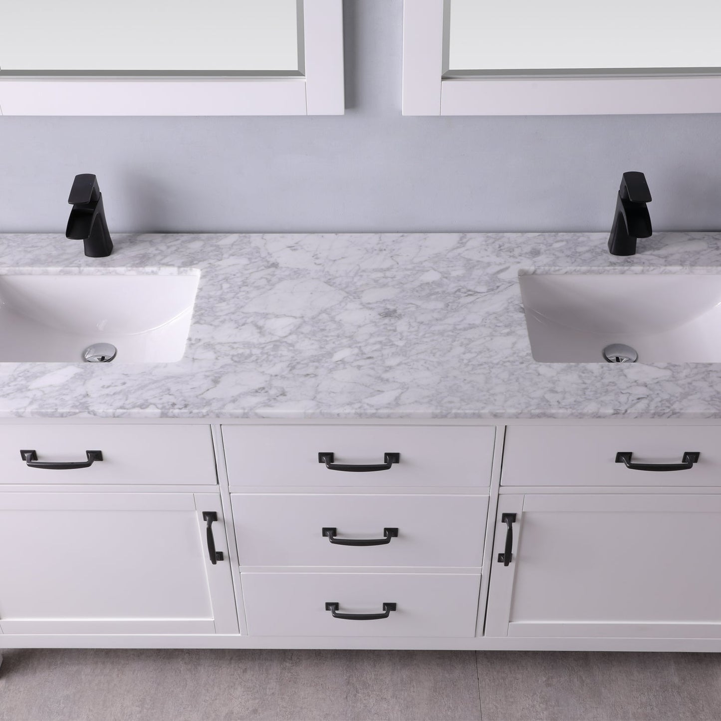 Altair Designs 72" double vanity with top - 535072-WH-CA