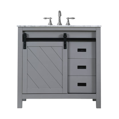 Altair Designs 36" single vanity with top - 536036-WH-CA-NM