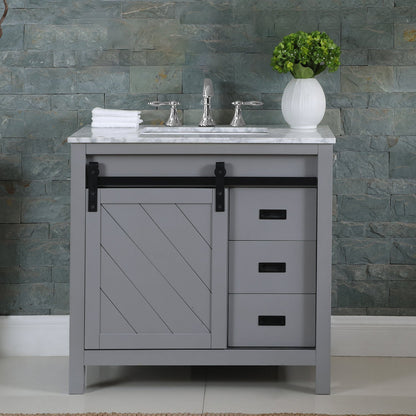 Altair Designs 36" single vanity with top - 536036-WH-CA-NM