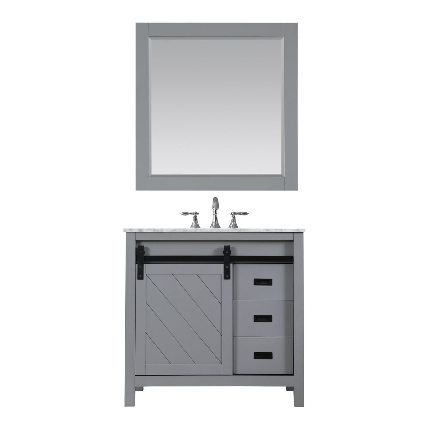 Altair Designs 36" single vanity with top - 536036-WH-CA-NM