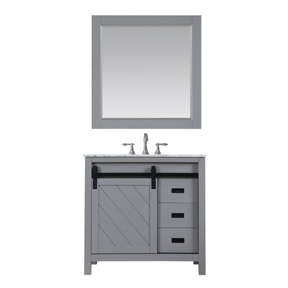 Altair Designs 36" single vanity with top - 536036-WH-CA-NM