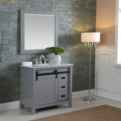 Altair Designs 36" single vanity with top - 536036-WH-CA-NM