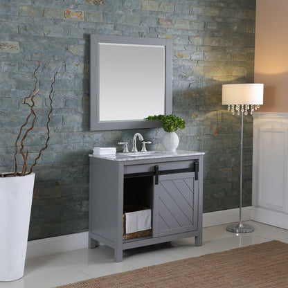 Altair Designs 36" single vanity with top - 536036-WH-CA-NM