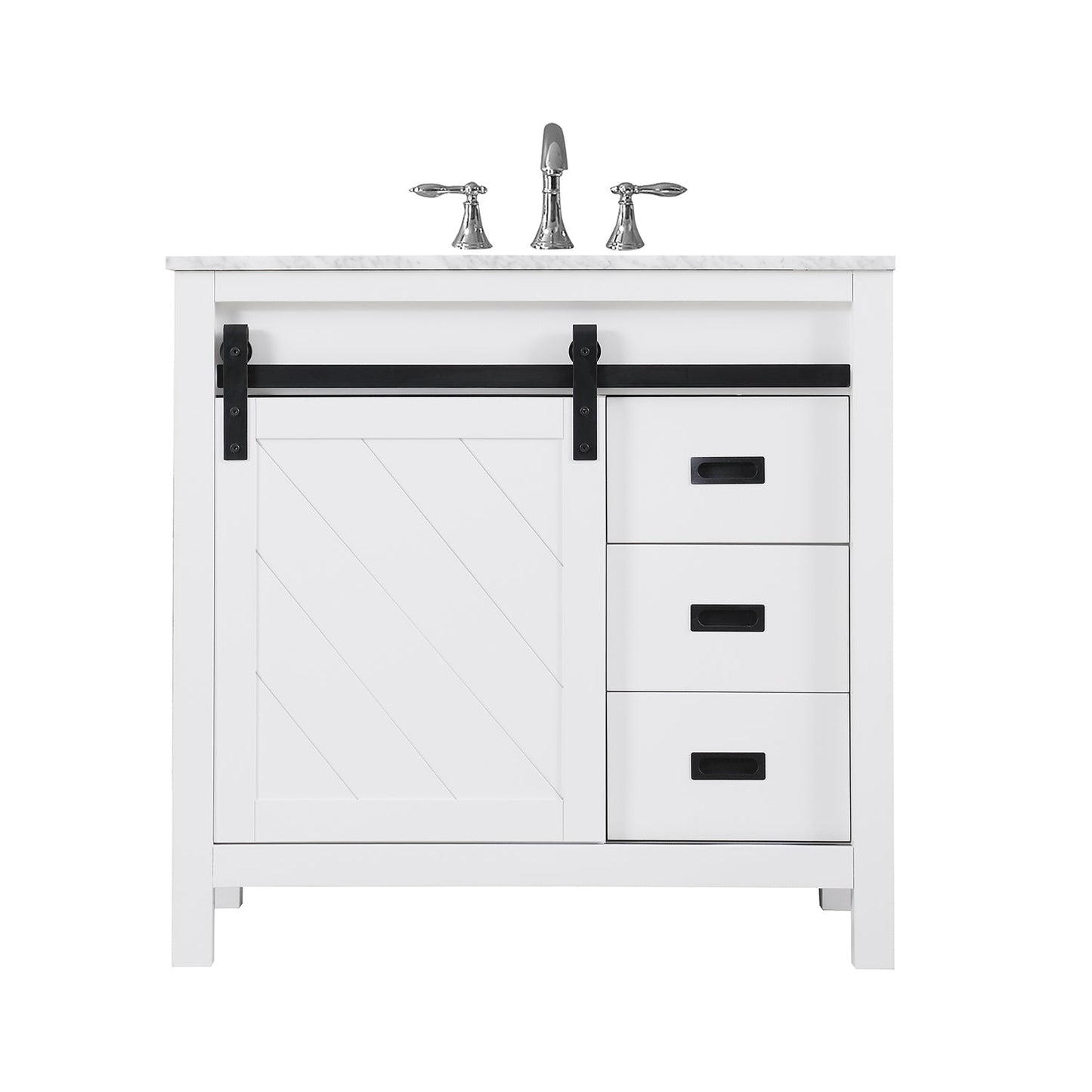 Altair Designs 36" single vanity with top - 536036-WH-CA-NM