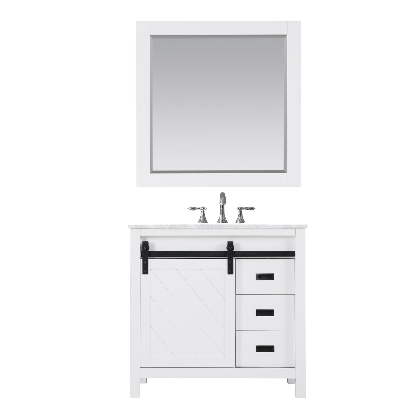 Altair Designs 36" single vanity with top - 536036-WH-CA-NM