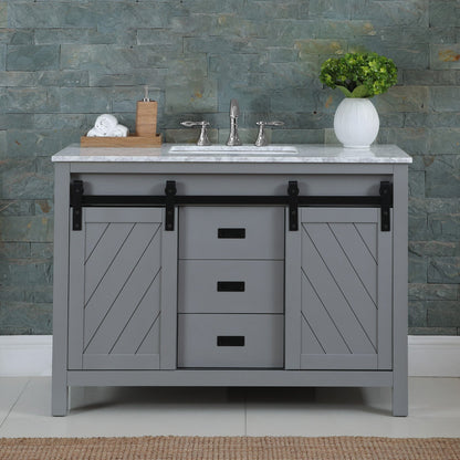 Altair Designs 48" single vanity with top - 536048-WH-CA-NM