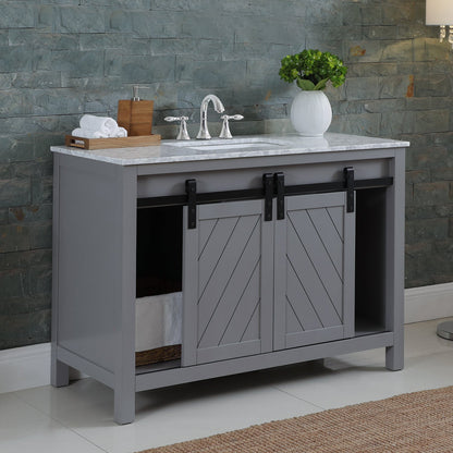 Altair Designs 48" single vanity with top - 536048-WH-CA-NM