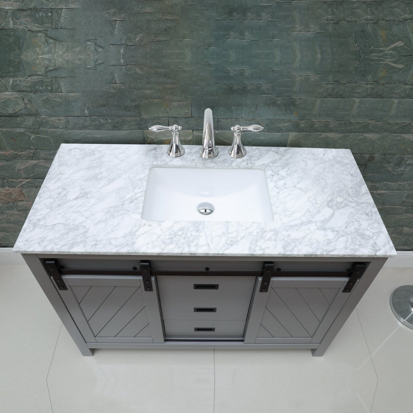 Altair Designs 48" single vanity with top - 536048-WH-CA-NM