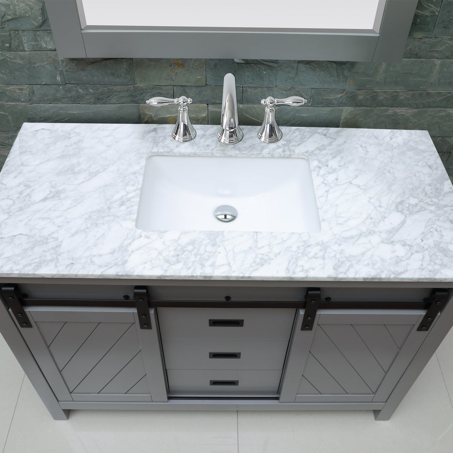 Altair Designs 48" single vanity with top - 536048-WH-CA-NM