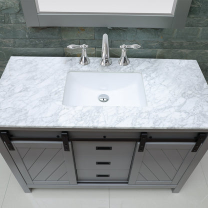 Altair Designs 48" single vanity with top - 536048-WH-CA-NM