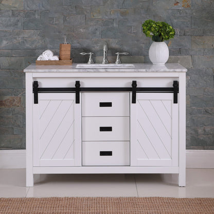 Altair Designs 48" single vanity with top - 536048-WH-CA-NM