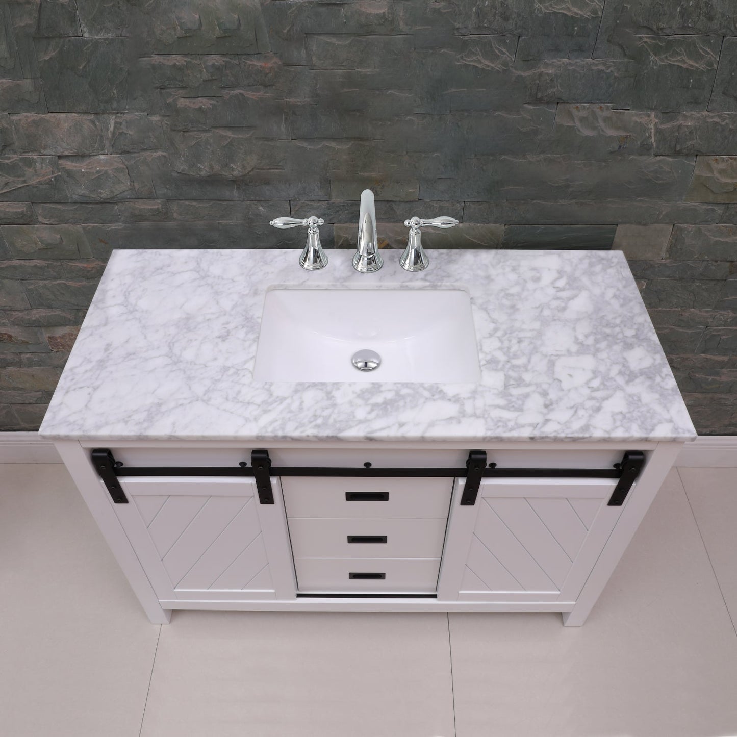 Altair Designs 48" single vanity with top - 536048-WH-CA-NM