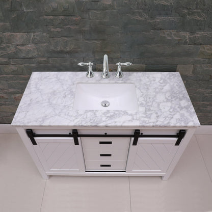 Altair Designs 48" single vanity with top - 536048-WH-CA-NM