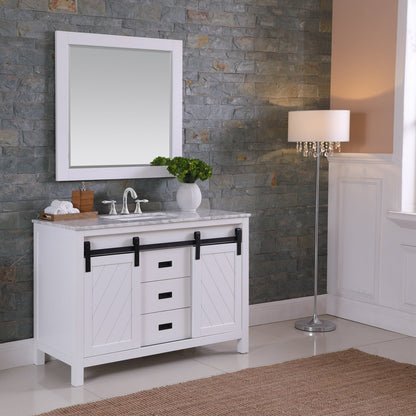 Altair Designs 48" single vanity with top - 536048-WH-CA-NM