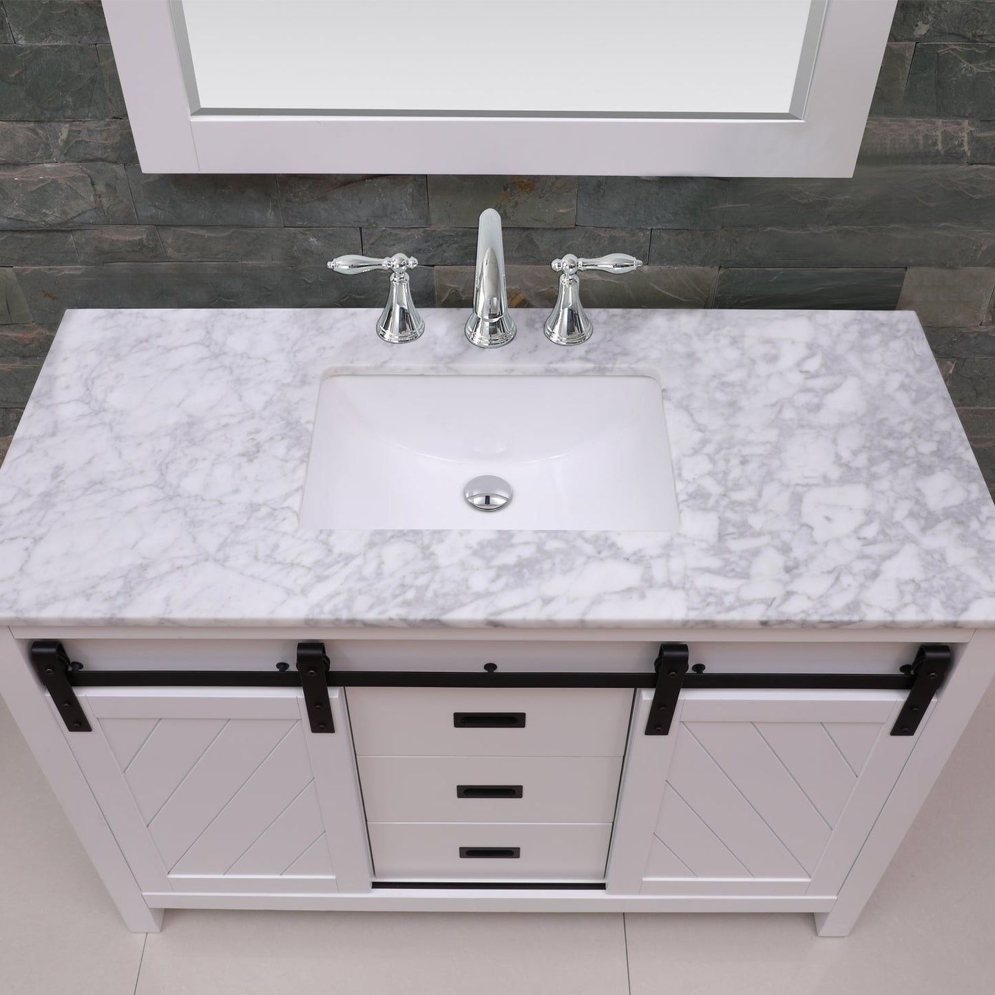 Altair Designs 48" single vanity with top - 536048-WH-CA-NM